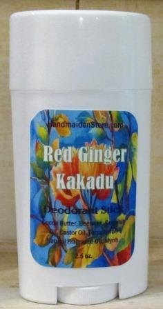 Red Ginger & Kakadu Deodorant Stick: 100% Natural Fragrance Oils
